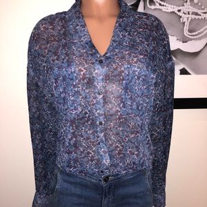 FREE PEOPLE | floral chiffon blouse| S
